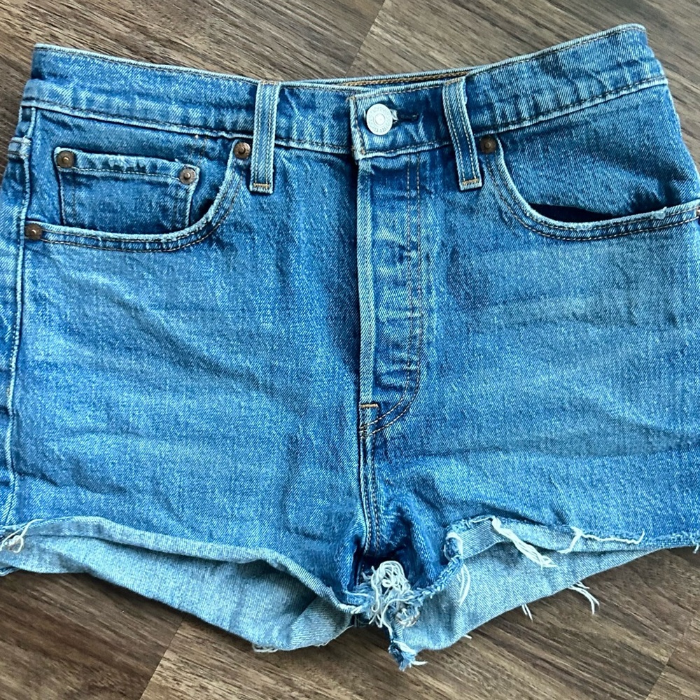 LEVI’S 501 High Rise Cutoff Denim Shorts 2.5” Western Indie Sleeze 90s Boho | 28 - Picture 3 of 10
